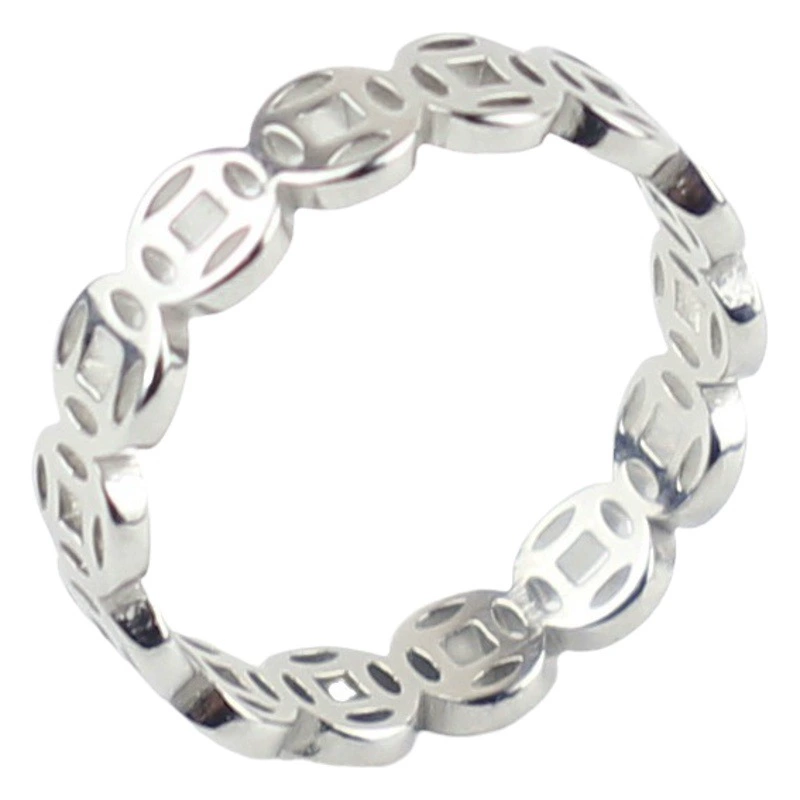 Винтажное кольцо из медной монеты, кольцо удачи из нержавеющей стали, кольцо для денег, кольцо из титановой стали с покрытием 18-каратным золотом, кольцо на указательный палец для мужчин и женщин, кольцо на мизинец, антикварное кольцо