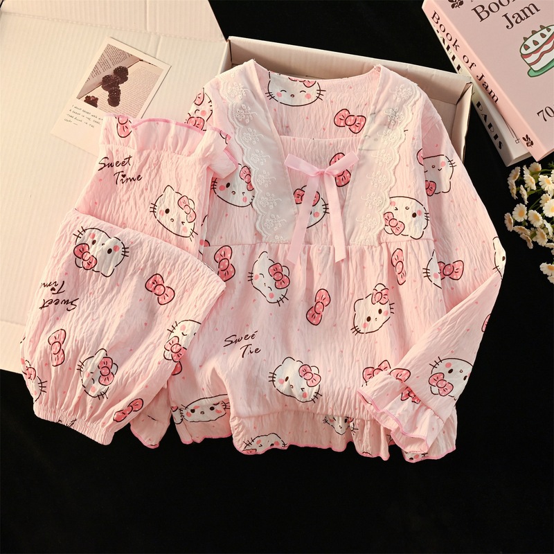 儿童家居服套装春秋新款云朵棉2025女童睡衣中大童宝宝家居服童装|undefined