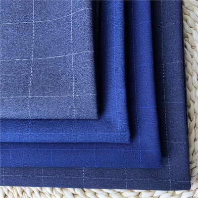 2021新款春秋格子西装套装休闲深色面料TR布料现货批发|ms