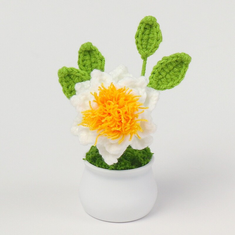 完成したウールひまわり鉢植えスズラン造花チューリップデスクトップ装飾品バレンタインデー教師クラスメートギフト|undefined