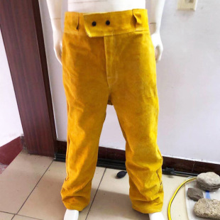 Cowhide Welding Work Clothes Pants Anti-scalding Fire Flame Splash Wear-resistant Welding Clothes Welder Welding Protection Pants