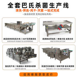 自动清洗风干线振动筛选机巴氏杀菌流水线食品级加工设备定制