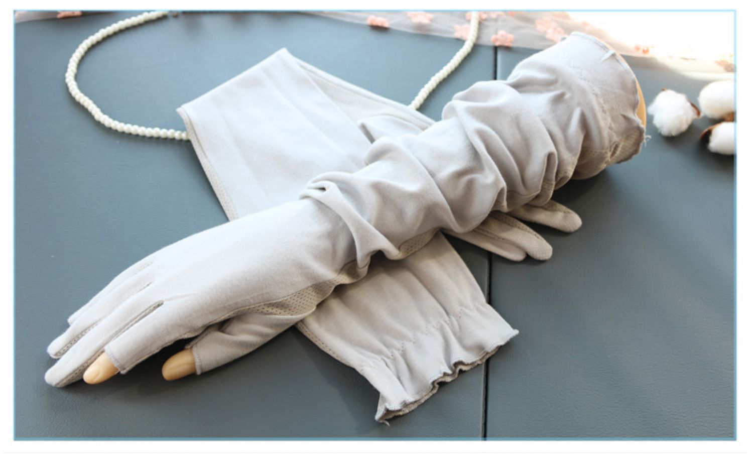 60cm 면 두 손가락 회색