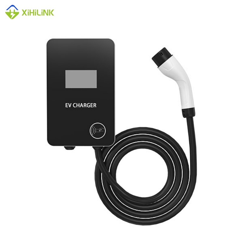 EV新能源电动汽车家用充电桩欧标钣金款即插即充刷卡户外防水