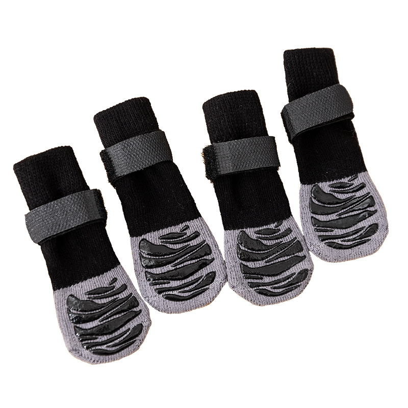 Calcetines antideslizantes para perros de cuatro estaciones, calcetines para mascotas de punto cálidos y resistentes al desgaste en casa, accesorios para perros medianos y grandes image 5