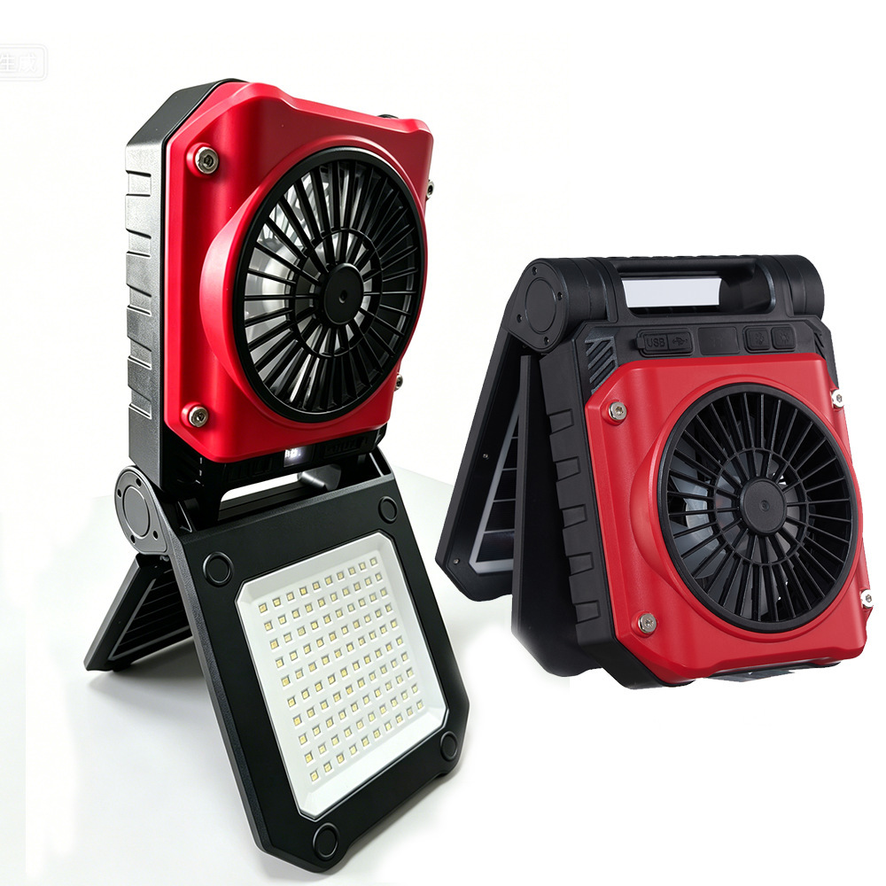 Ventilador Portátil con Luz para Camping Recargable con Control Remoto para Pesca Nocturna
