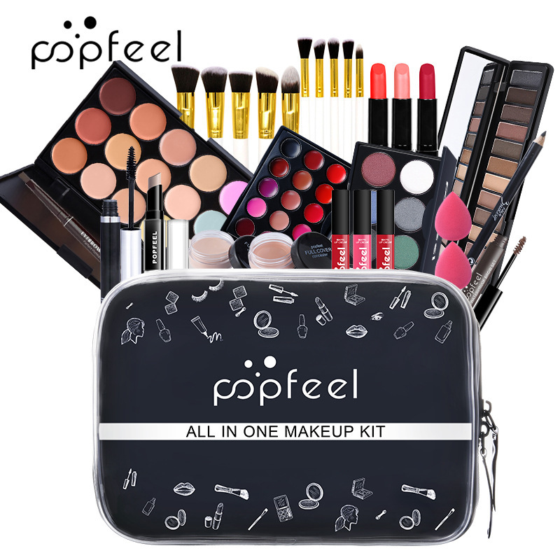 Traje europeo y americano sombra de ojos maquillaje conjunto completo principiante estudiante novato conjunto completo caja de regalo de maquillaje ligero combinación de cosméticos sombra de ojos