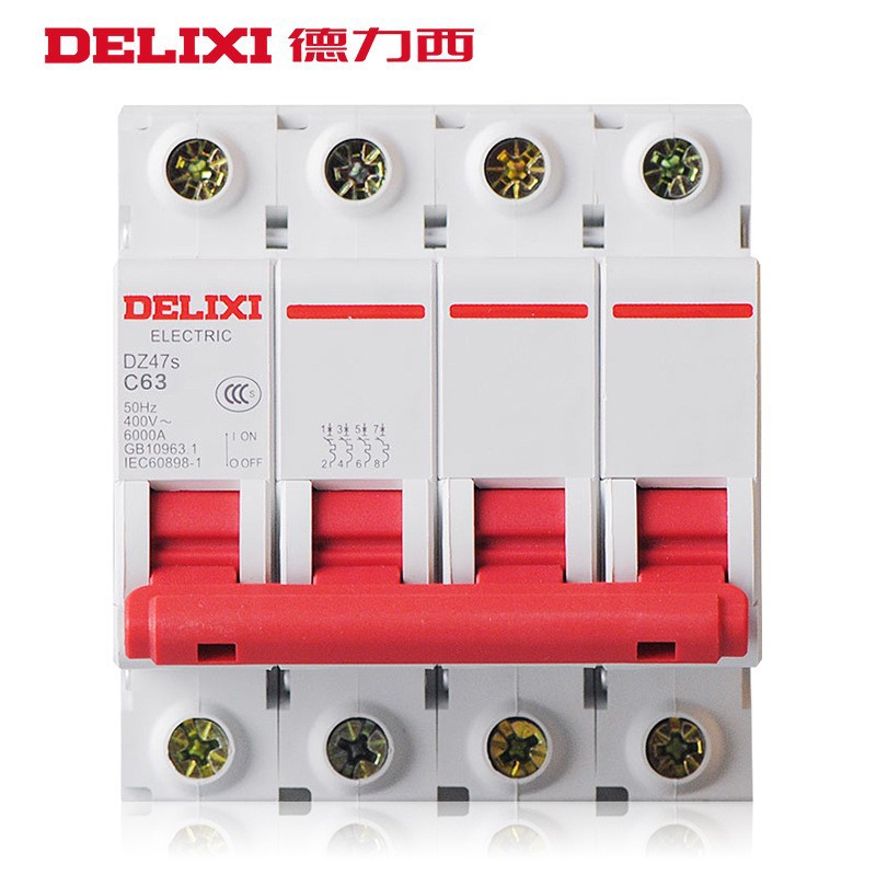 Delixi DZ47s air switch circuit breaker household dz47-60 main switch 1P2P3P16A20A32A63A
