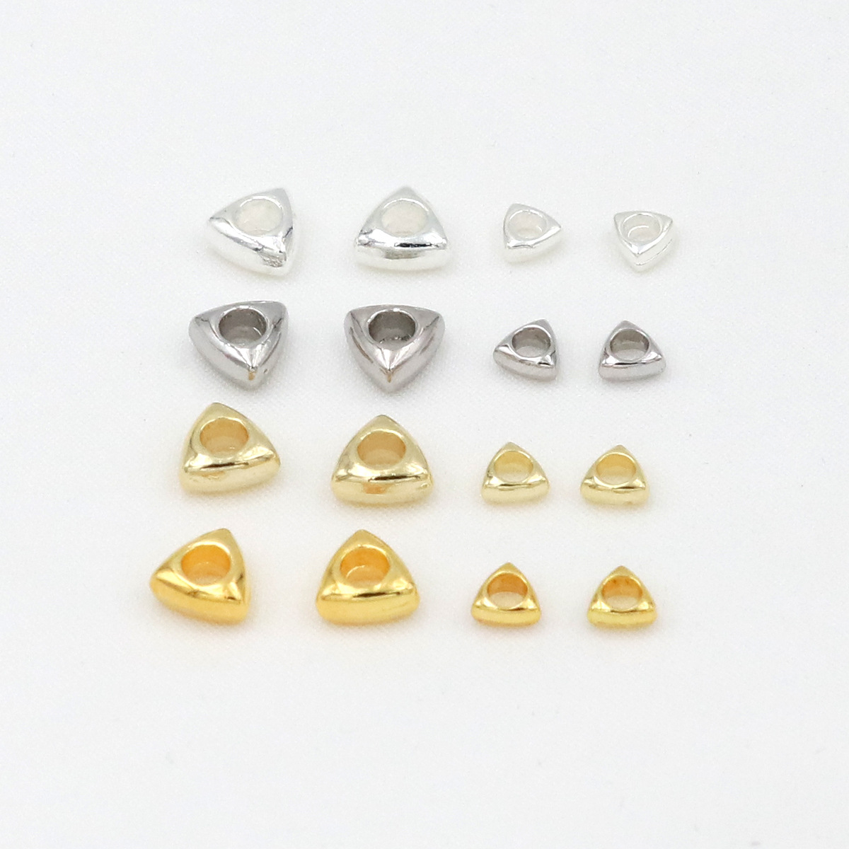 18K真金保色三角形隔珠 沙金三角碎金串珠材料diy手工编绳饰品D83