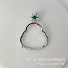 s925纯银弥勒佛公吊坠空托未镶嵌翡翠玉髓笑脸佛公豪华简约吊坠托