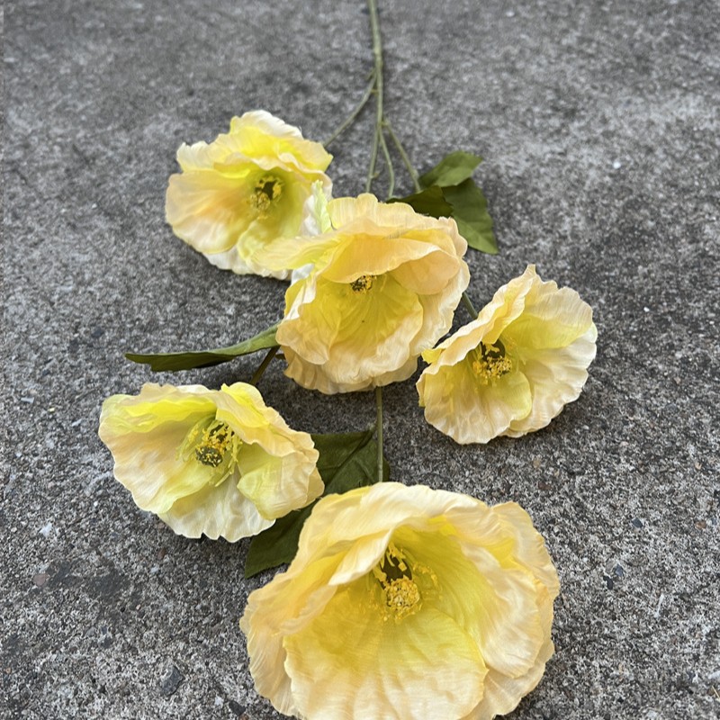 Nueva fábrica de flores artificiales de la boda amarillo leche amarillo limón amarillo fresco al aire libre Salón de la boda decoración flor falsa al por mayor