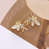 Silver needle, fashionable fresh earrings from pearl, accessory, silver 925 sample, simple and elegant design, wholesale