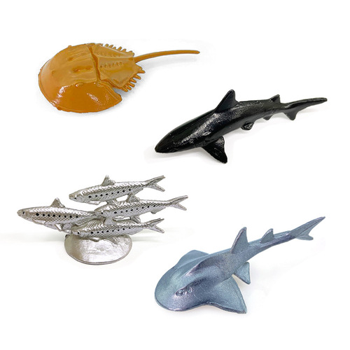 Simulated sea world animal model undersea creature sardine white tip shark children's cognitive ornament toy