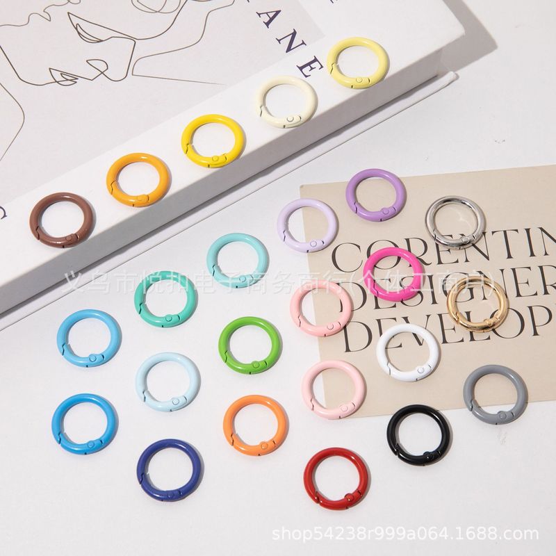 25mm spring ring diy accessories candy color paint open ring hardware keychain accessories