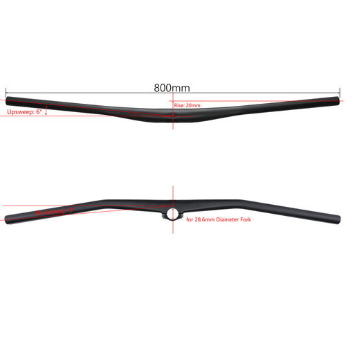 KOCEVLO carbon fiber mountain AM off-road vehicle integrated straight handlebar mountain bike XC handlebar UD matte 35x800mm