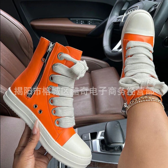 ins International station new winter European and American plus size Martin boots PU strap zipper high-top round toe boots boots