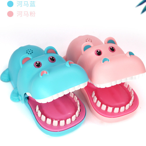 Large crocodile bites finger sound and light shark spoof parent-child game evil dog bites hand toy children's trick props