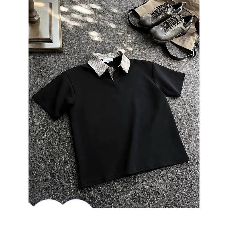 cleanfit老钱风polo衫短袖男夏季感痞帅学生空气层T恤|undefined