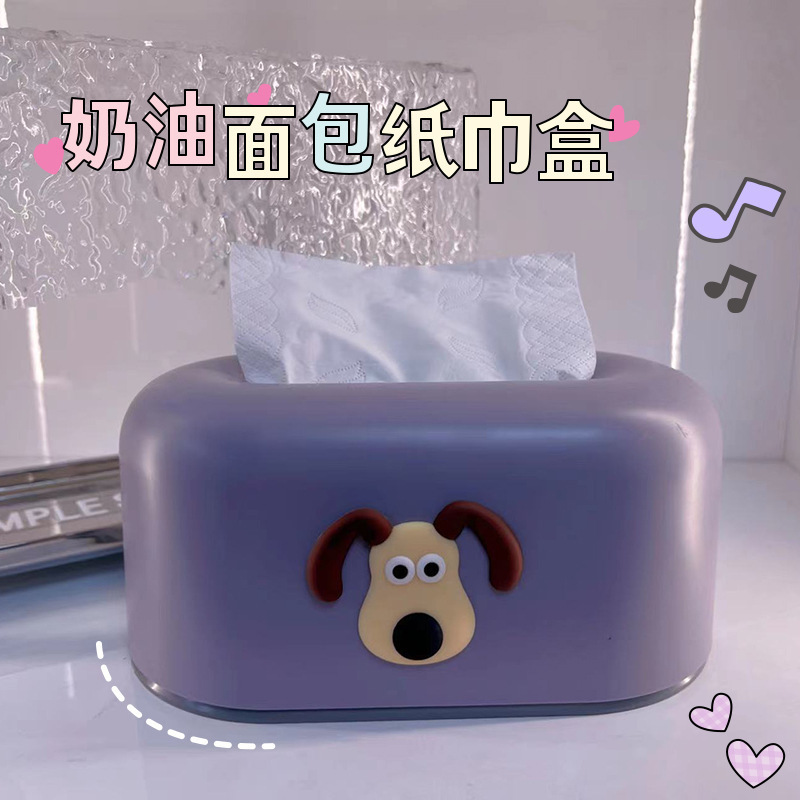 デスクトップクリエイティブティッシュボックスins風高颜値リビングナプキン収納ボックスクリーム風引き出し箱かわいいアニメ|undefined