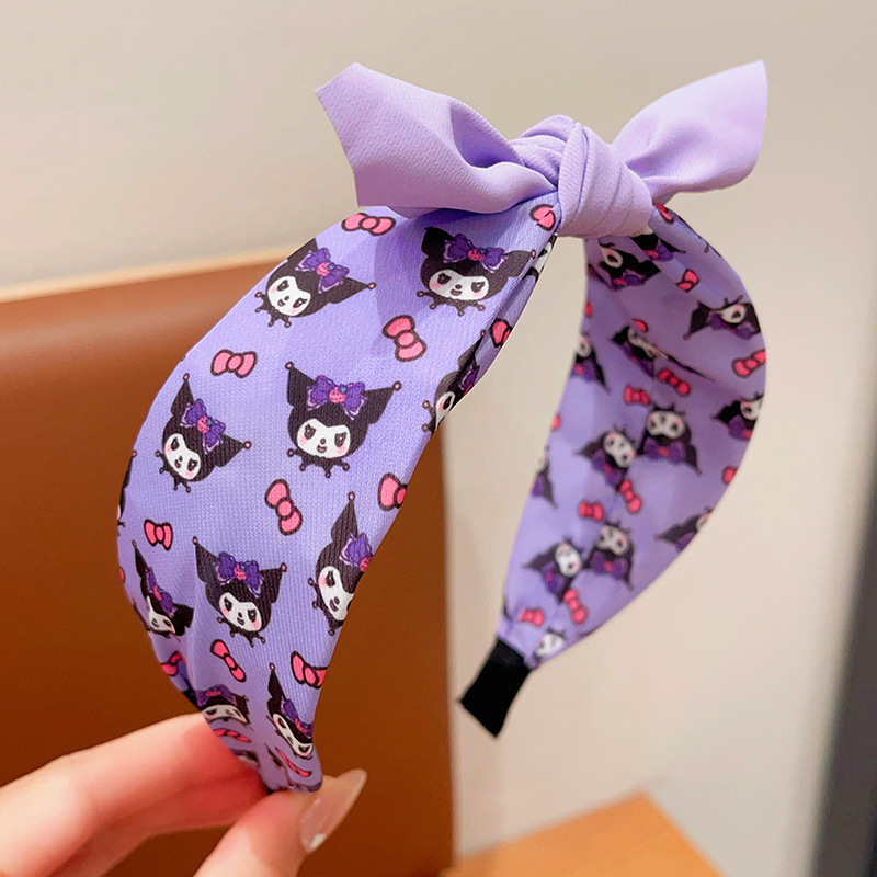 Bebé antideslizante no estrangular bandas de cabello para niñas bandas de cabello de borde ancho bandas de cabello para niños Kulomi arco bandas de cabello