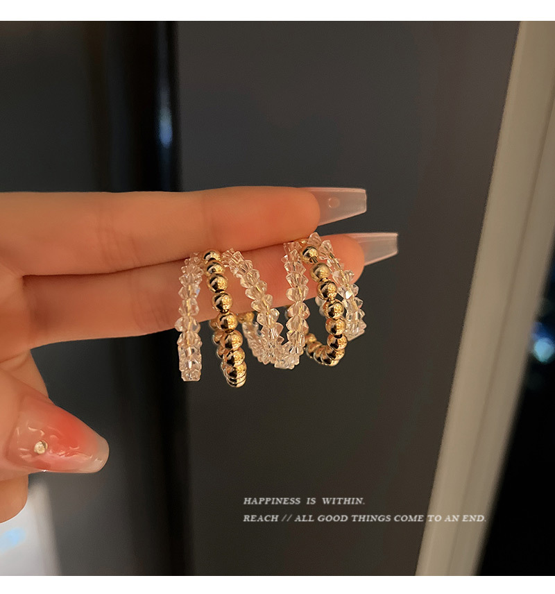 Fashion C Shape Copper Irregular Plating Earrings 1 Pair