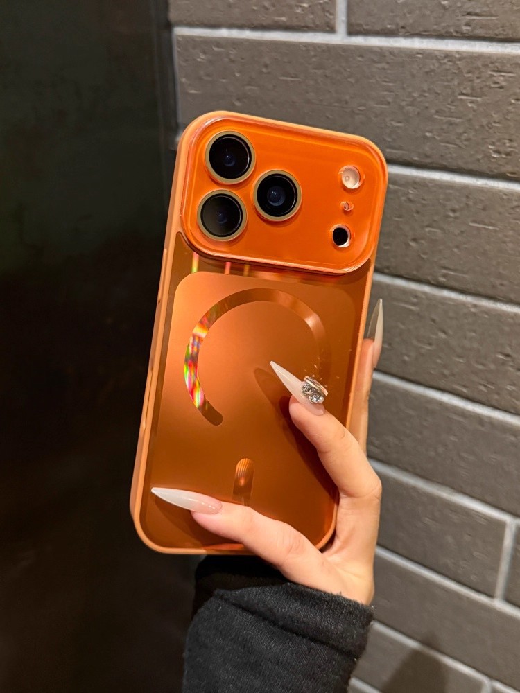 Magnetic Matte Phone Case For Iphone 16 Pro Max Starry Orange_voghion.com