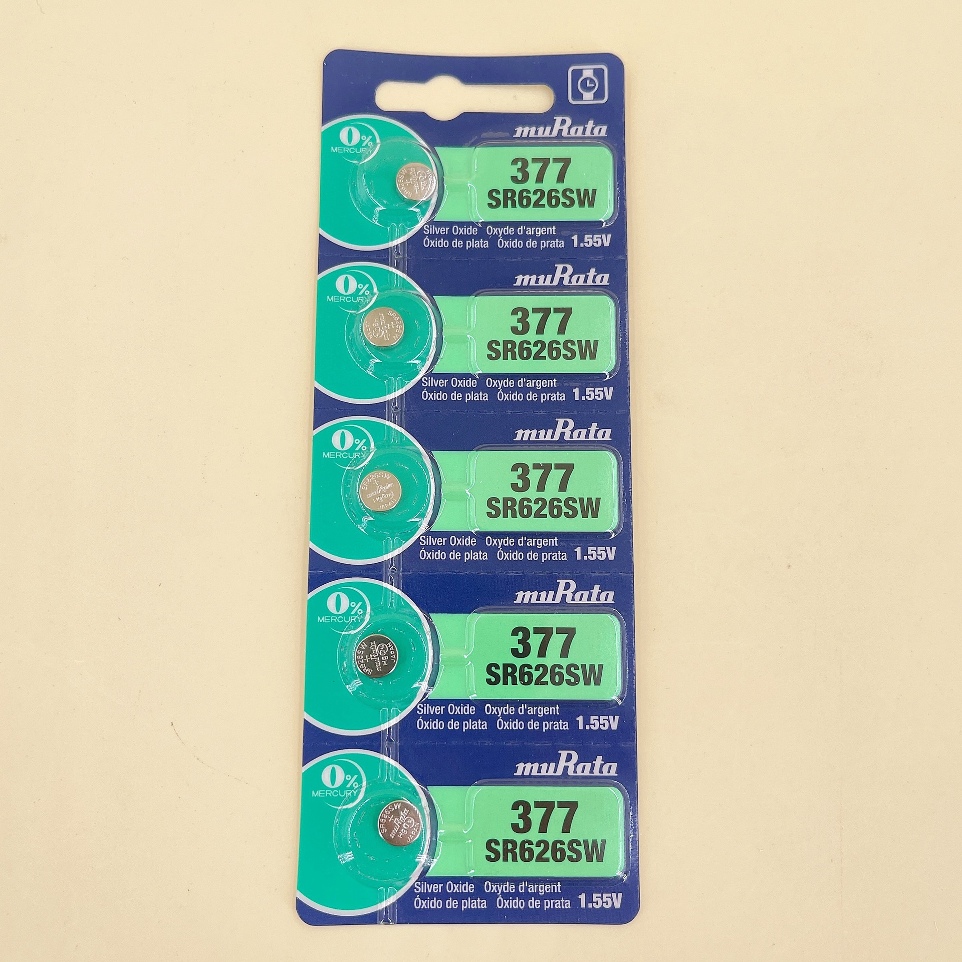 murata日本进口村田氧化银电池 手表纽扣电池 SR626SW 卡装377