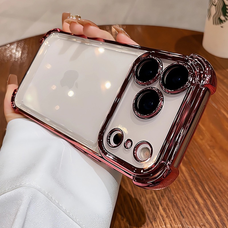 适用iphone17promax手机壳透明苹果17Air保护套电镀16E气囊15防摔|undefined