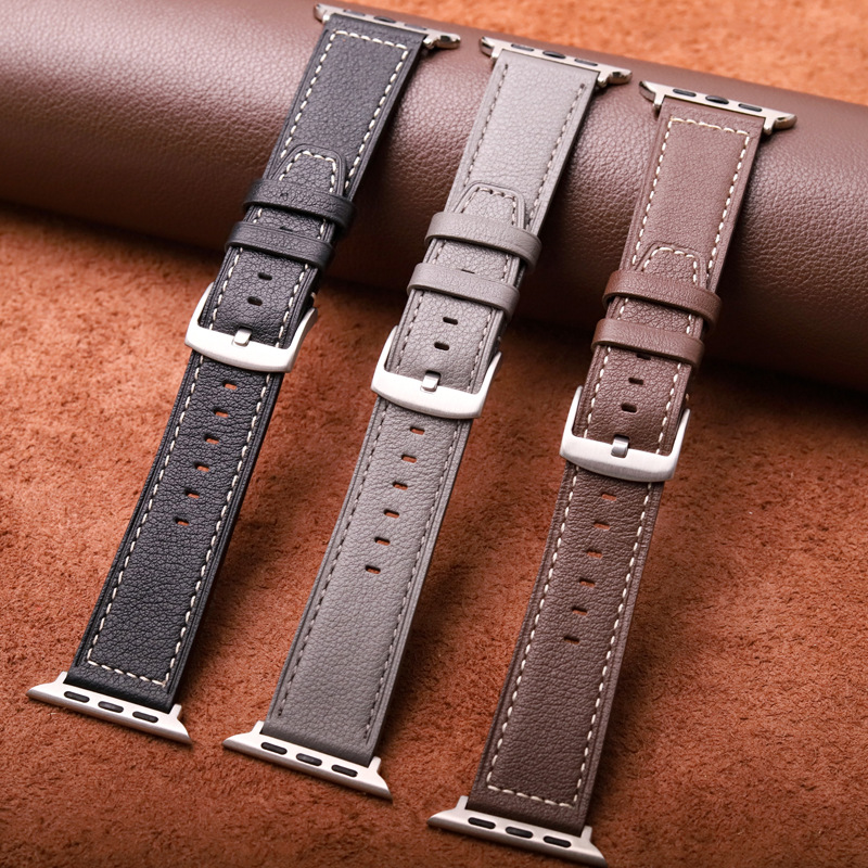 Carefully Selected for Iwatch8 Apple Official Uitra Watch Applewatch Genuine Leather Strap S10 High-End