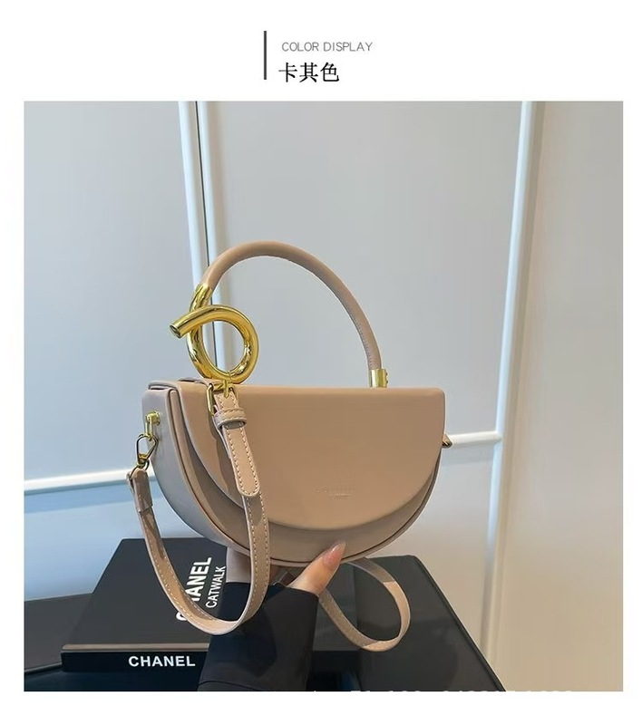 跨境高级感小众手提盒子包新款时尚复古马鞍包简约百搭单肩斜挎包|undefined