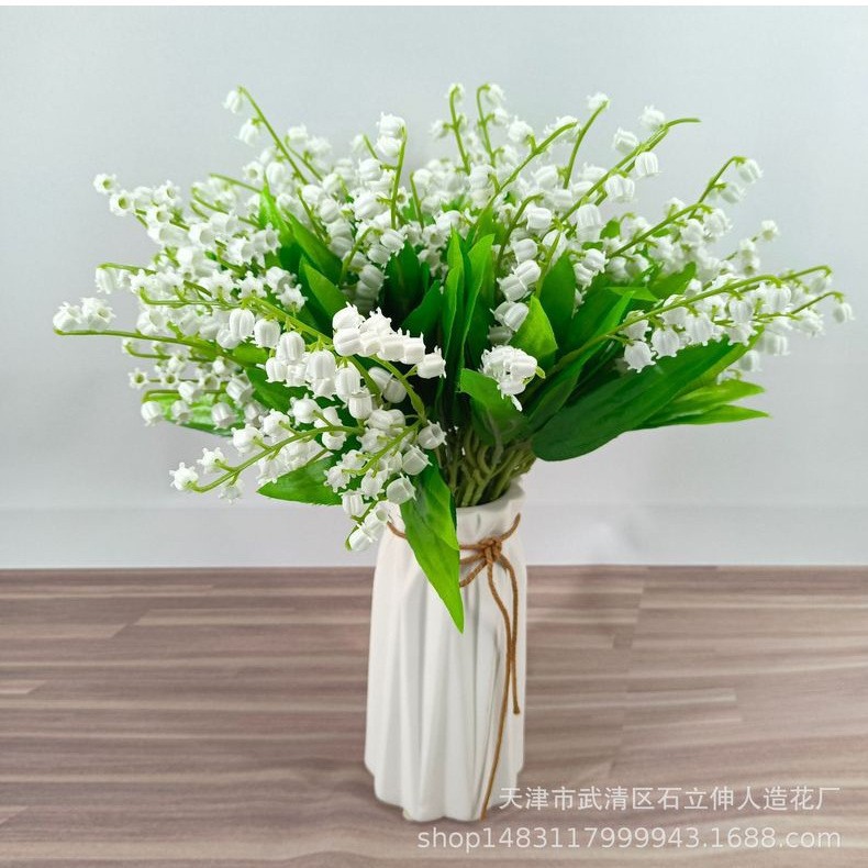 仿真单支小吊钟铃兰塑料花草风铃ins风家居软装酒店装饰花厂家