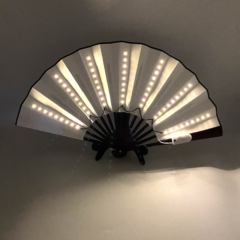 8-pulgadas luminoso ventilador luminoso colorido LED luminoso plegable ventilador bar discoteca fiesta escenario atmósfera props