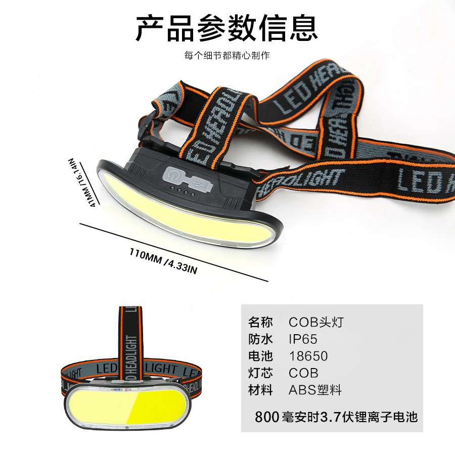 Transfronterizo doble fuente de luz luz alta luz remota linterna de cabeza al aire libre iluminación de pesca nocturna doméstica luz alta luz led faro
