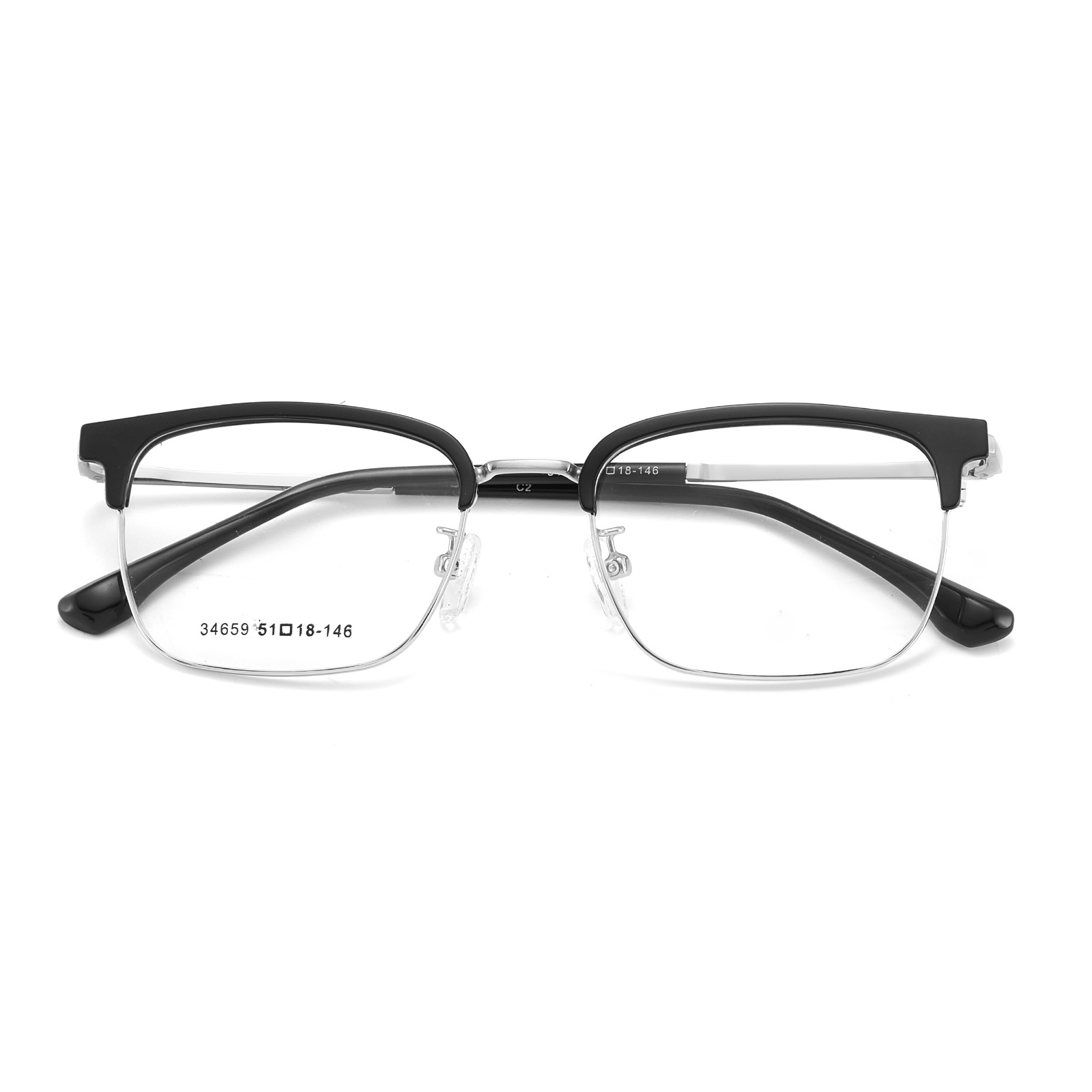 El marco de cejas de aleación masculina de polietileno, marcos de gafas de ocio de negocios, diseño de anillo de goma de oro para la miopía Danyang lote