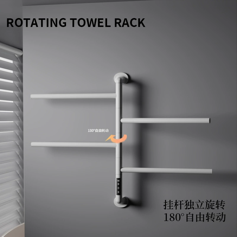 Интеллектуальная электрическая вращающаяся сушилка для полотенец из углеродного волокна, скрытая встраиваемая сушилка для ванной из нержавеющей стали, стеллаж для хранения банных полотенец