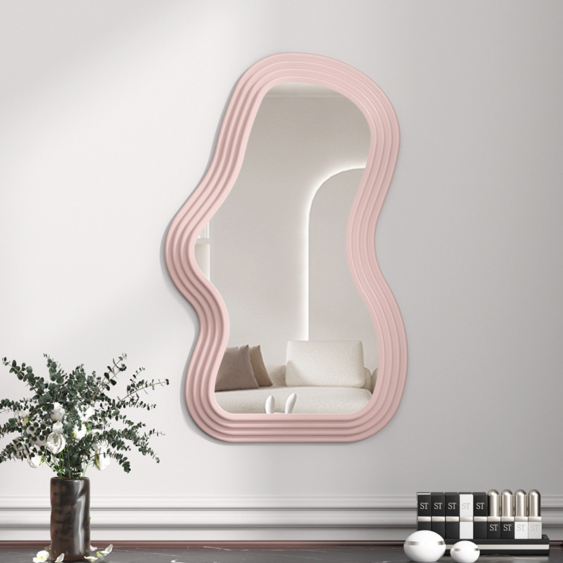 Espejo de vestir de escritorio en forma de nube simple colgado en la pared inodoro irregular espejo de maquillaje espejo decorativo francés