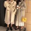 One piece On behalf of Korean Edition By age College wind Mid length version Fur coat Crisp Show thin Horn button Woollen cloth overcoat