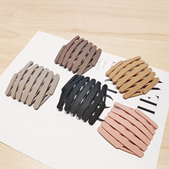 New trendy viral portable retractable coffee brown versatile Korean foldable hair clip headband invisible headband