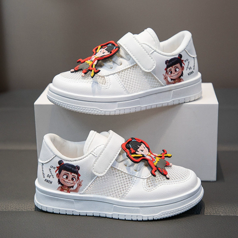 Детские маленькие белые туфли для мужчин и женщин, детские туфли, летние новые дышащие односетчатые студенческие туфли, дикие кроссовки на мягкой подошве