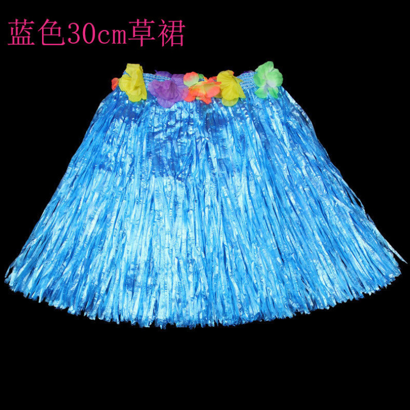 Halloween 30cm de longitud hula disfraz espectáculo de guirlandas hawaiano juego de falda de paja para niños