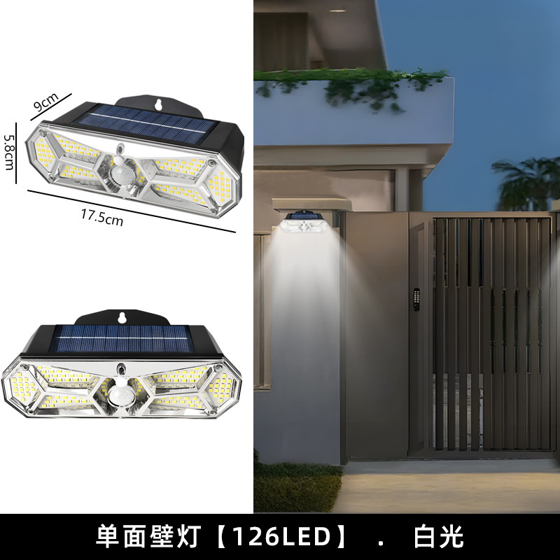 Lámpara Solar de pared 20LED con detección de movimiento humano, lámpara de jardín para el hogar, iluminación exterior, farola impermeable para patio y jardín