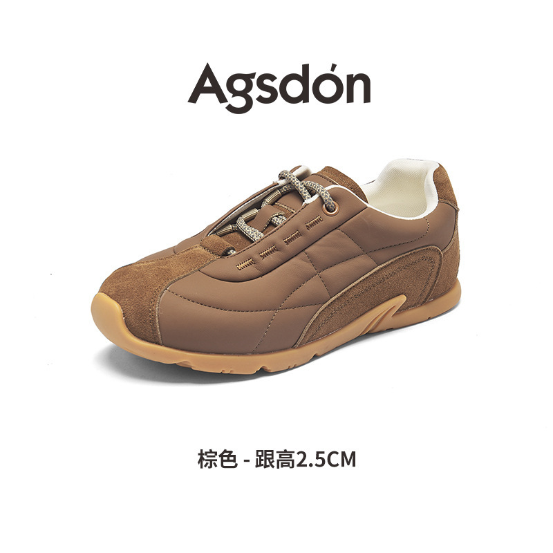 奥古狮登白色德训鞋女2025新款秋季厚底芭蕾复古单鞋休闲运动板鞋|undefined