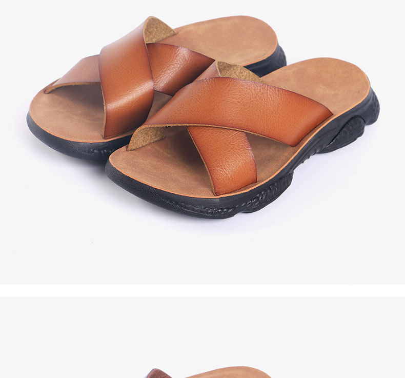Dép trẻ em đế mềm chống trượt, dép đi biển thoáng khí cho bé trai — Màu kaki, Nâu đậm, Toàn bộ màu đen, Đỏ nâu chi tiết 11