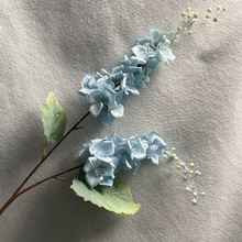 孔雀蓝仿真花玫瑰花办公桌婚庆造景装饰 梦幻家装花艺摆设批发