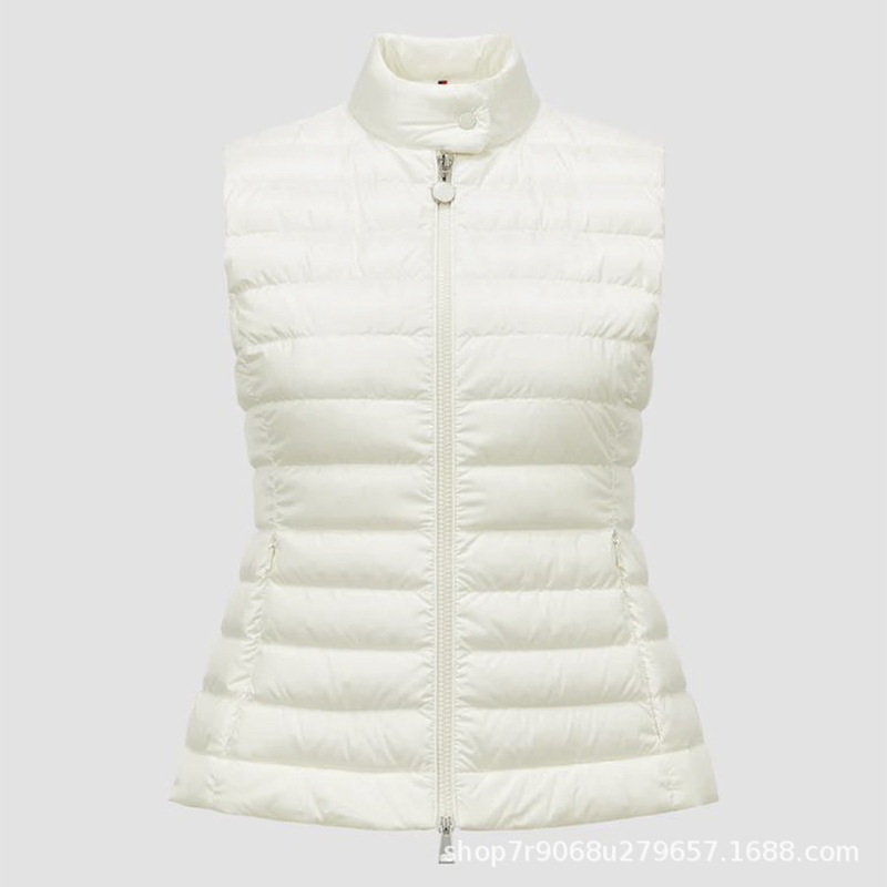 M Mengkou Mengjia Lightweight down Jacket Women's Stand Collar Waist Ribbed Short down Vest Jacket Cross-Border