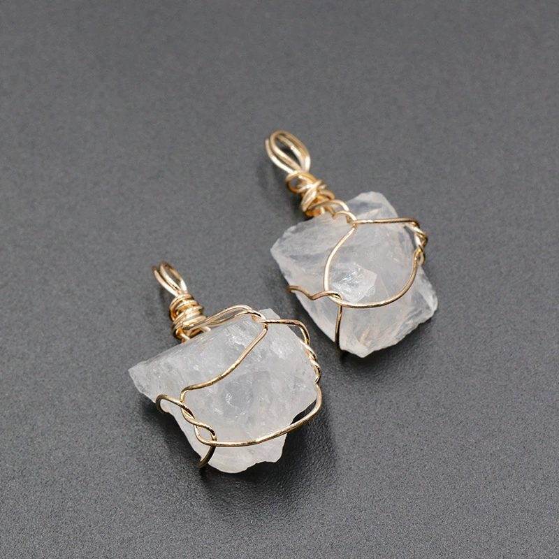 Natural water, crystal, pendant, natural ore, necklace, sweater, accessory, handmade, (Cross-border trading)
