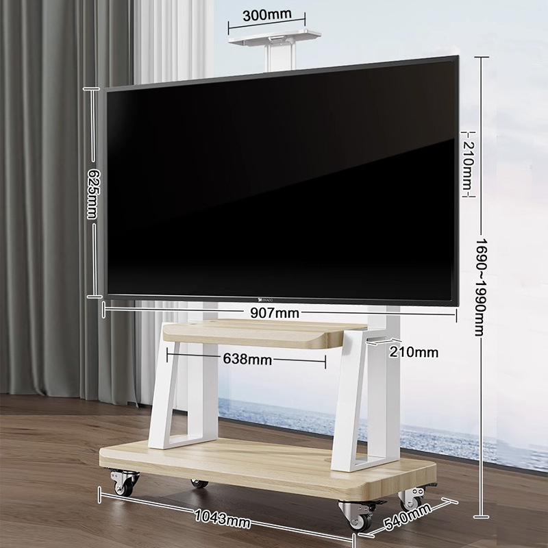 Soporte de piso de TV móvil con ruedas percha carro marco adecuado para Hisense Xiaomi y otras marcas de uso general image 24