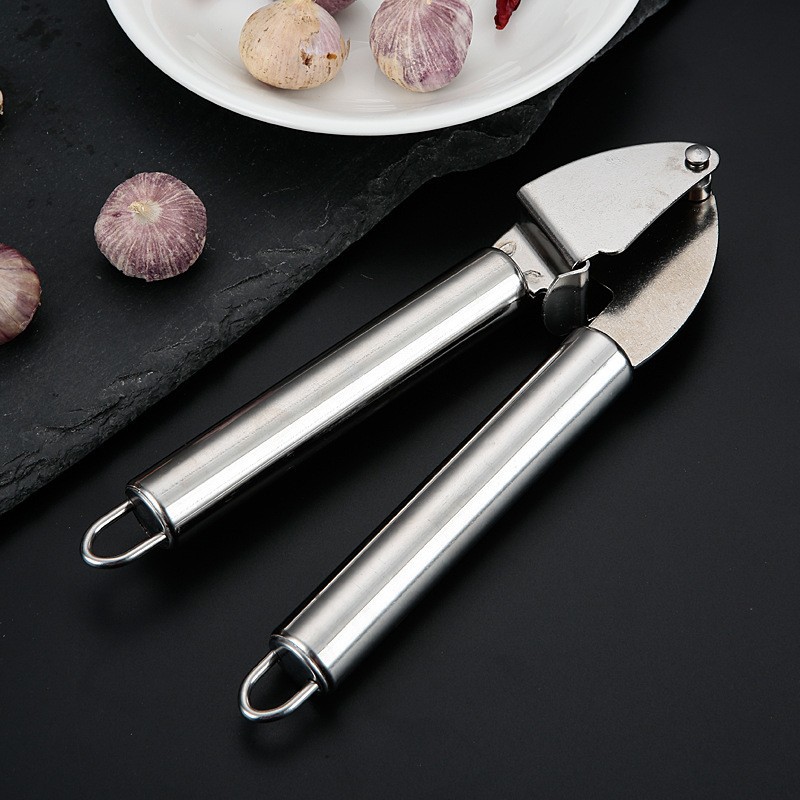 Manual Garlic Press Stainless Steel Garlic Masher Household Kitchen Pestle Garlic Peeler Garlic Squeezer Pull Garlic Garlic