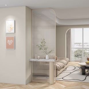 Cream Style Metal Glass Partition Bedroom Living Room Entrance Sofa Bathroom Screen Partition Living Room Blocking Glass