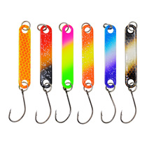 路亚饵2g铜材双面喷漆彩色亮片马口鳟鱼亮片单钩鱼饵硬饵